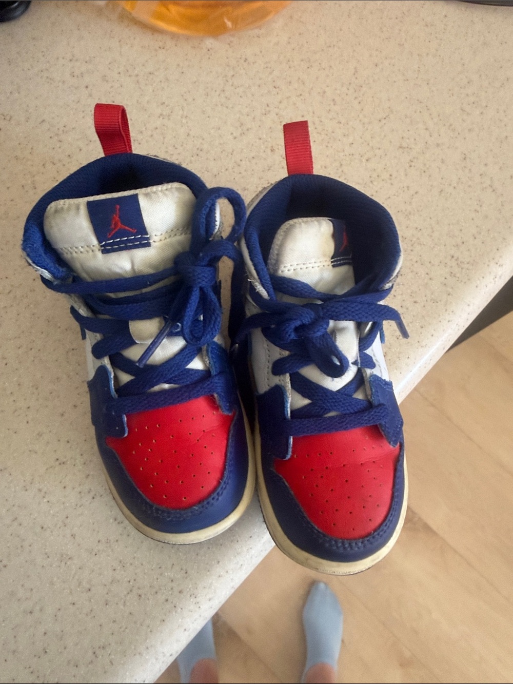 Nike Kids Red, Blue & White High-Top Sneakers